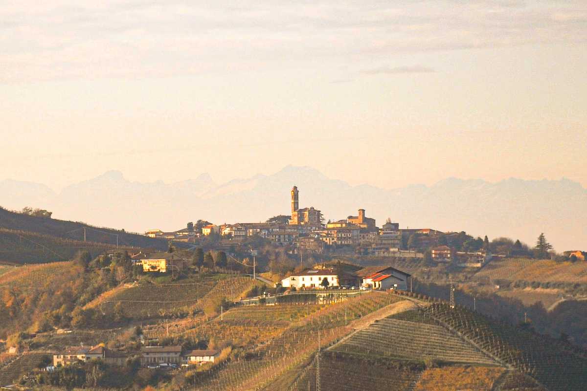Paesaggio delle Langhe e vigneti di Barolo